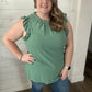 Sage Ruffle Sleeve Top