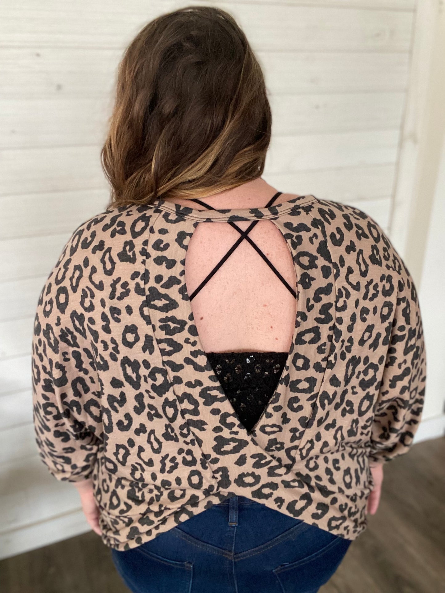 Open Back Leopard Top