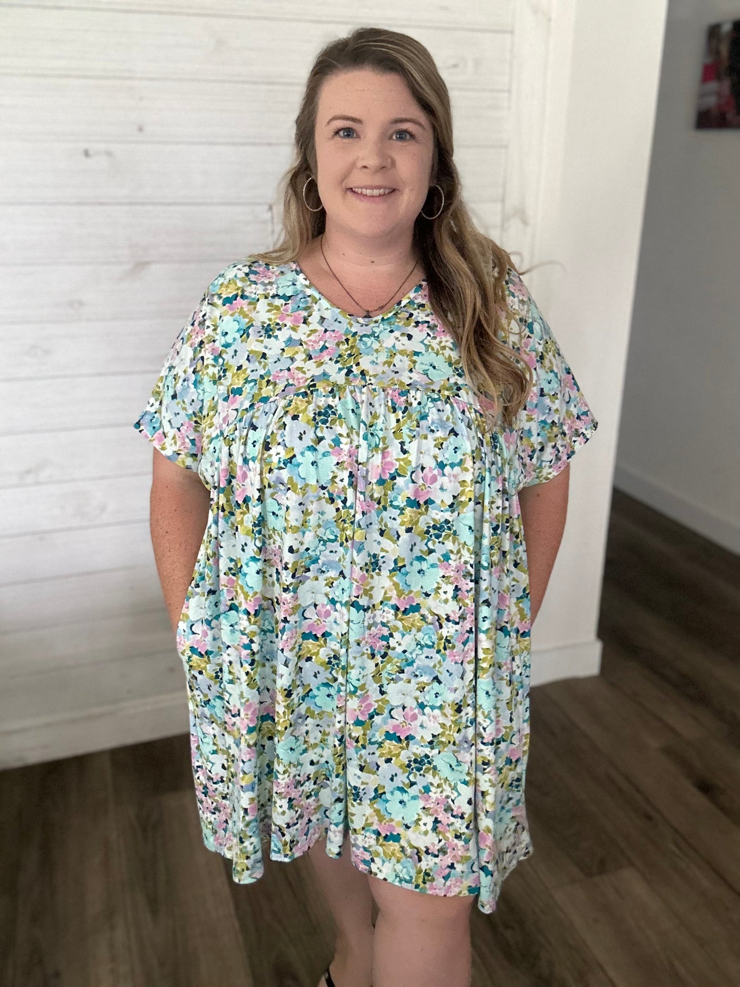 “Talk About Spring Time” Midi Tunic Dress w/ Pockets