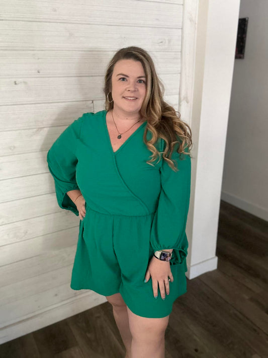 Kelly Green Romper