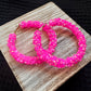 Hot Pink Sequin Hoops