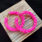 Hot Pink Sequin Hoops