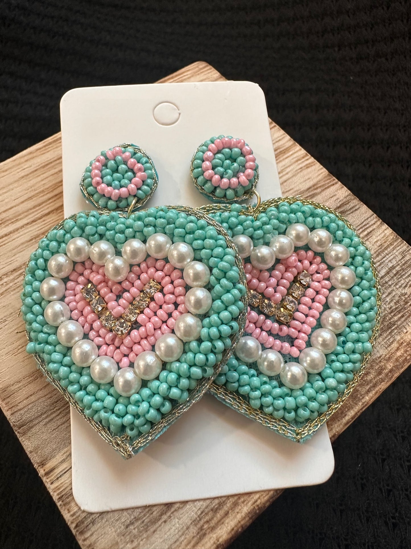 All My Love Beaded Heart Earrings