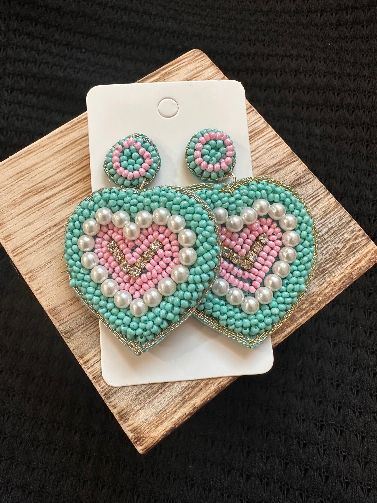 All My Love Beaded Heart Earrings