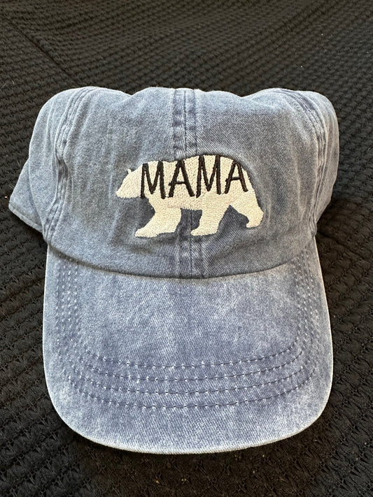 Mama Bear Denim Colored Hat