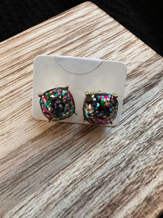 Multi color Glitter Studs