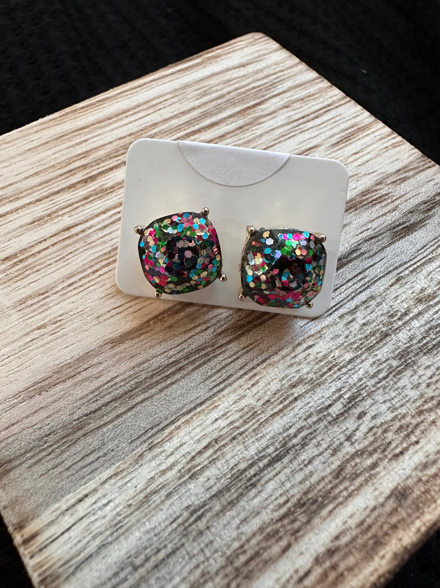 Multi color Glitter Studs