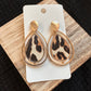 Gold Trim Leopard Drop Earrings