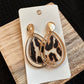 Gold Trim Leopard Drop Earrings