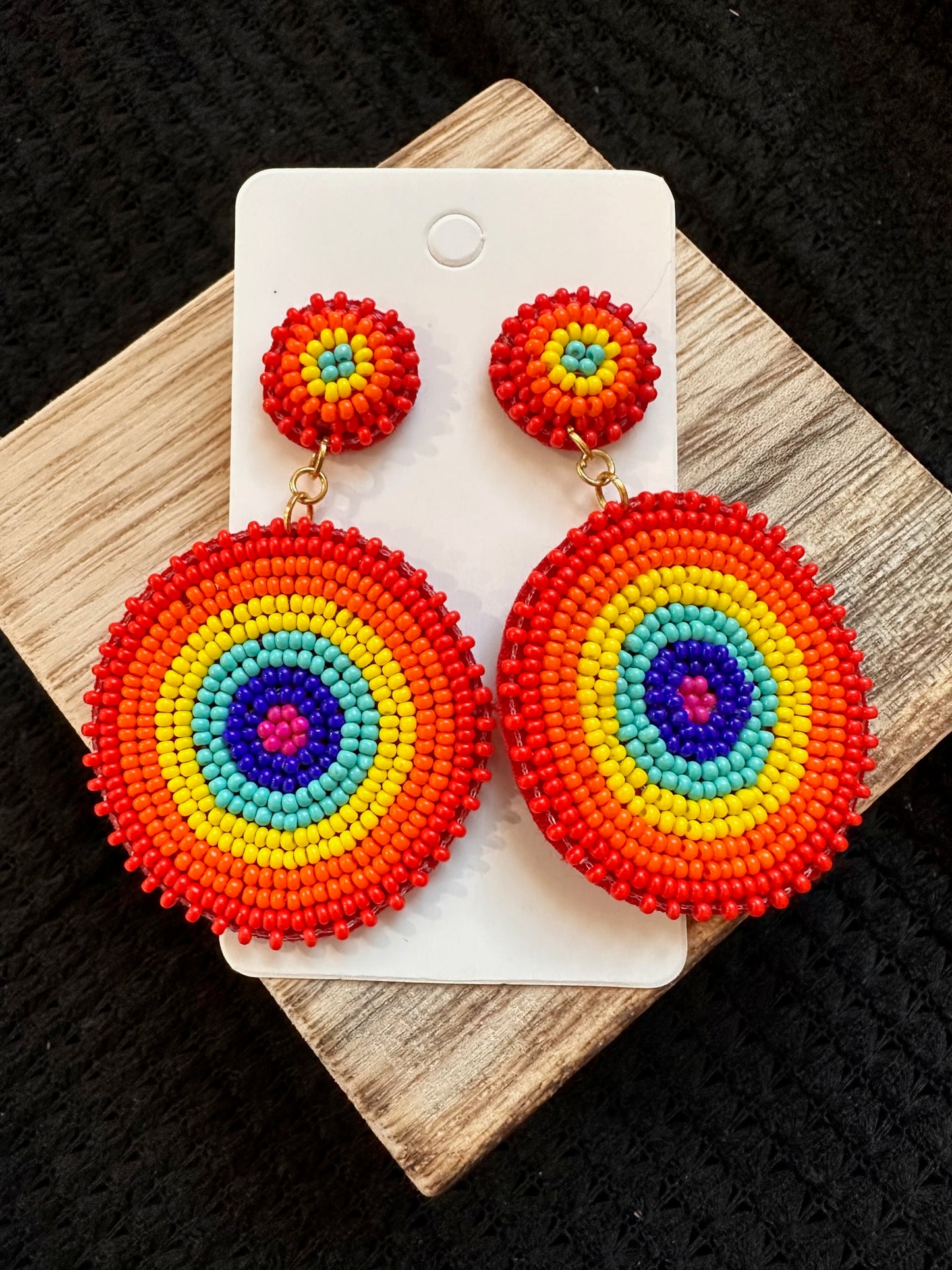 Somewhere over the Rainbow Beaded Earrings