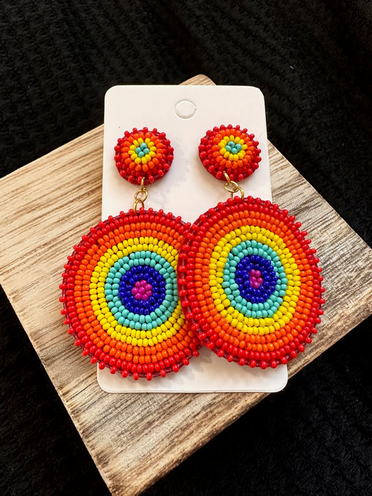 Somewhere over the Rainbow Beaded Earrings