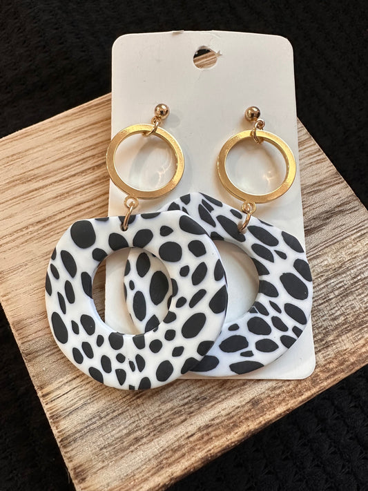 Dotted Animal Print Clay Earrings