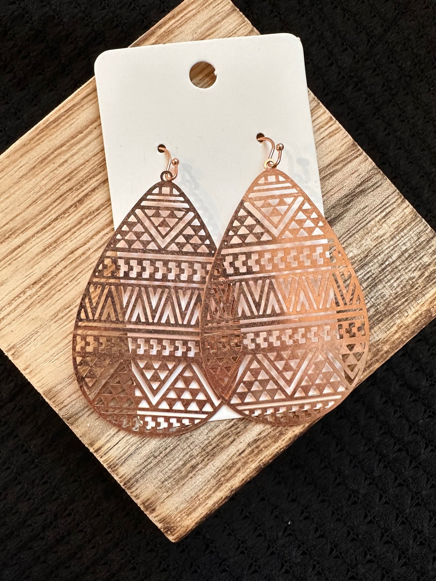 Geometric Rose Gold Earrings