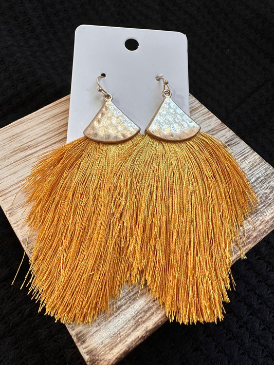 Mustard Tassel Earrings