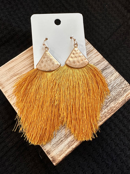 Mustard Tassel Earrings