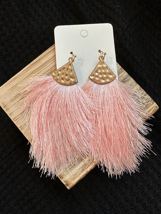 Pink Tassel Earrings