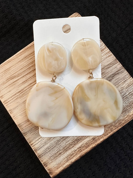 Neutral Marble Drop Earrings