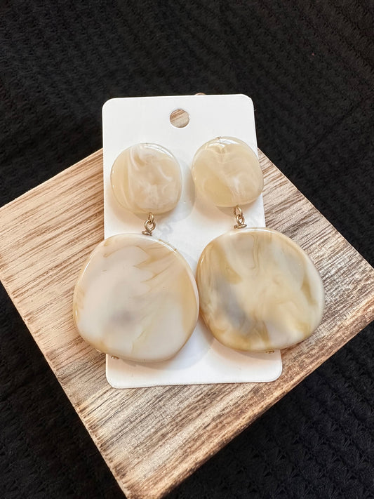 Neutral Marble Drop Earrings