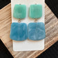 Teal Marble Drop Earrings