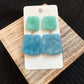 Teal Marble Drop Earrings