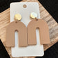 Tan Clay Arch Earrings