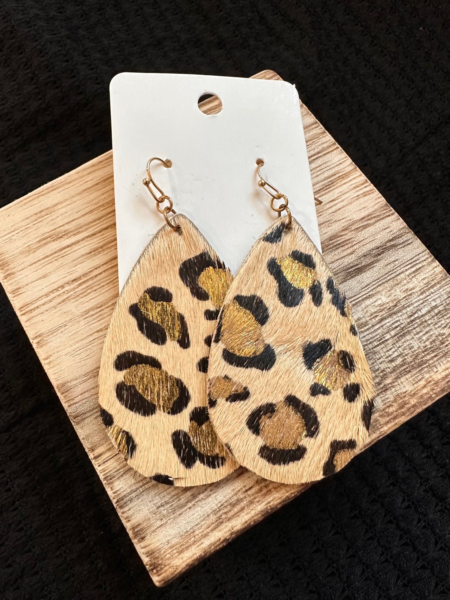 Tan Leopard Earrings