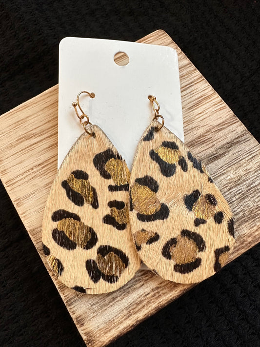 Tan Leopard Earrings