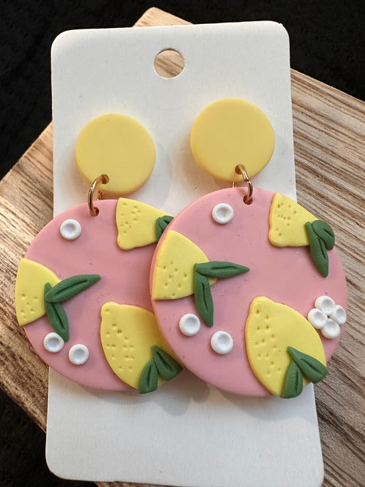 When Life Gives You Lemons Clay Earrings