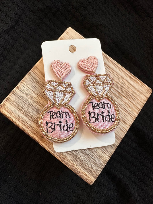 Team Bride Beaded Earrings