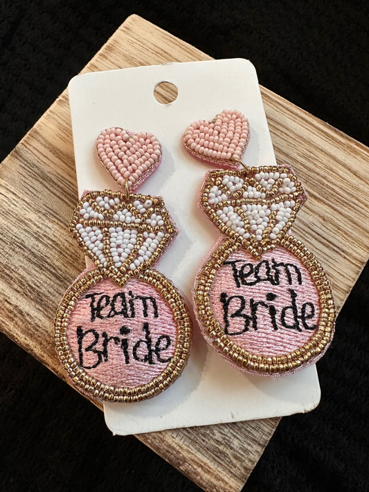 Team Bride Beaded Earrings