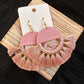 Blush Fan Tassel Earrings