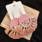 Blush Fan Tassel Earrings