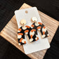 Black, White and Rust Allover Arch Earrings