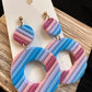 Pastel Striped Clay Circle Earrings