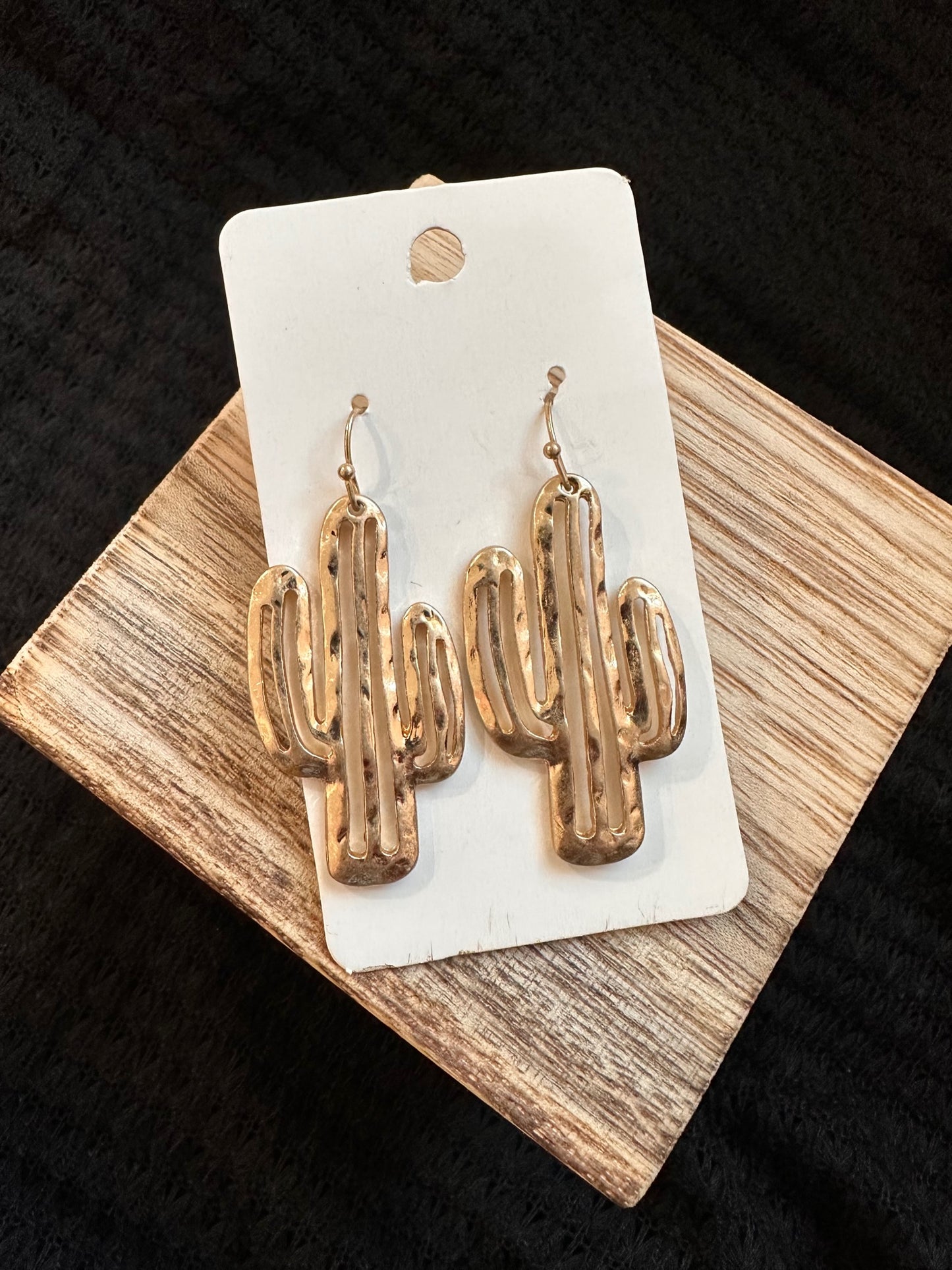 Gold Cactus Earrings