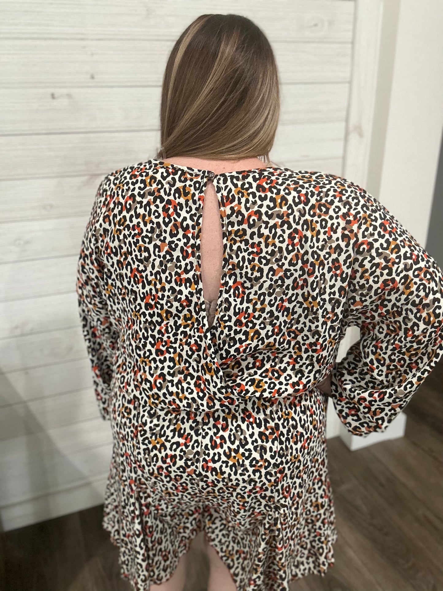 Long Sleeve Leopard Romper