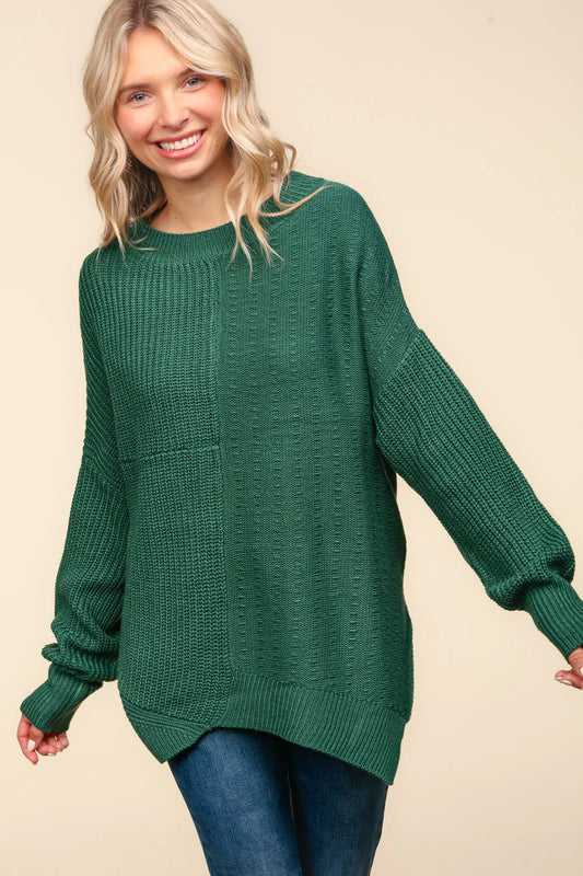 Hunter Green Asymmetric Sweater