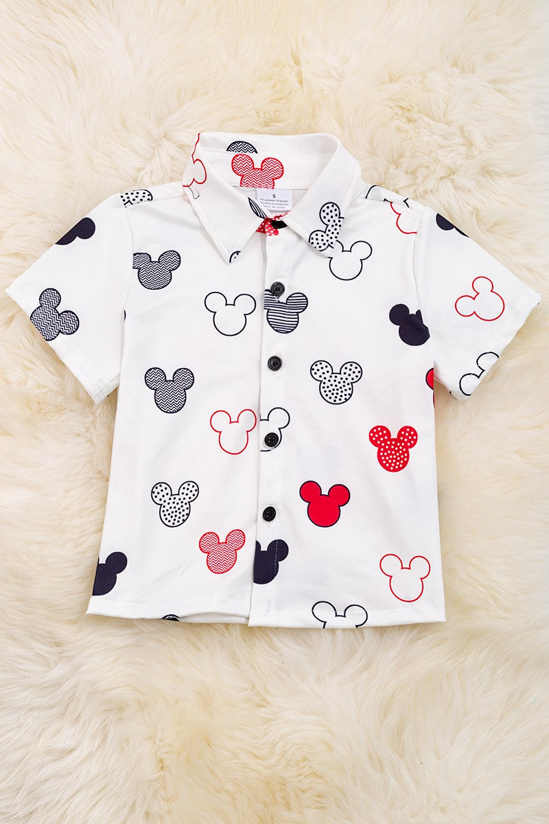 Mickey Mouse Button Up Top