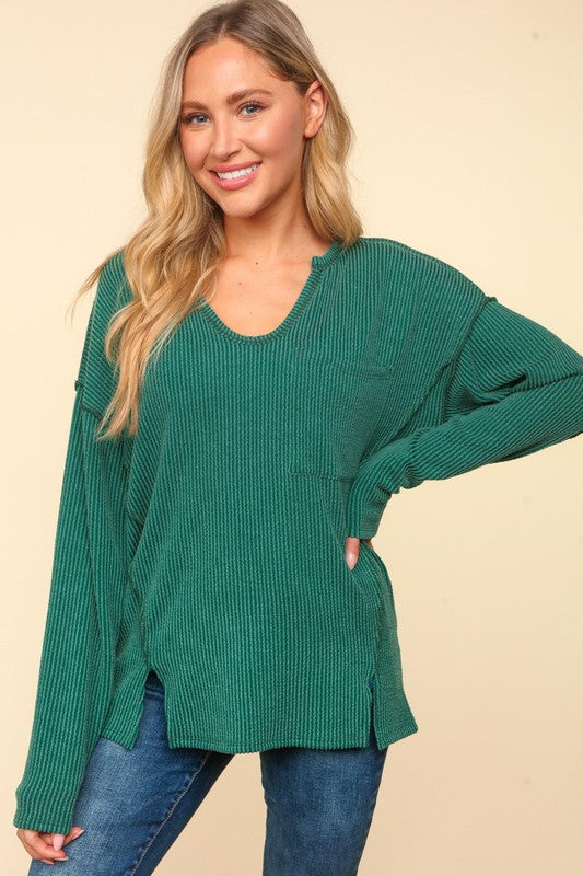 Hunter Green Mineral Wash Top