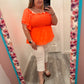 Coral Ruffle Top