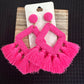 Hot Pink Fringe Earrings